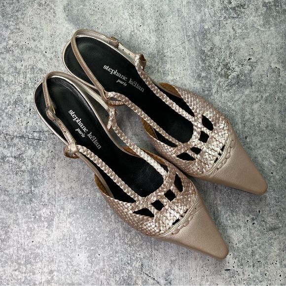 Stephane Kelian Rose Gold Slingbacks - Picture 2 of 6
